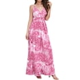 thumbnail image 2 of Lucakuins - Vestido largo de verano para mujer, sin mangas, sin espalda, cuello en V profundo, bohemio, floral Lucakuins  moda, 2 of 9