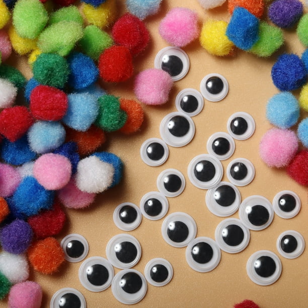 Incraftables 1500 Pcs Pom Poms with Googly Eyes. Best Colored Cotton 1 cm Puff  Balls Pompom for DIY Crafts, Hats, Arts and Decorations. Multicolor Puffy  Pompoms Gift Set for Kids & Adults