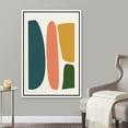 thumbnail image 2 of PixonSign Framed Canvas Print Wall Art Retro Vintage Mid-Century Pastel Polygon Collage Abstract Shapes Illustrations Modern Art Decorative Minimal for Living Room, Bedroom, Office - 24"x36" White, 2 of 5