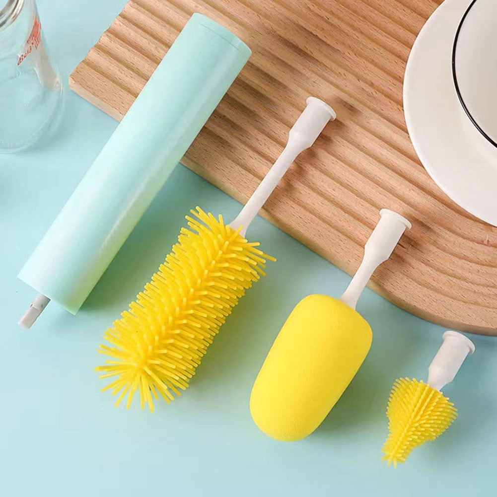 KERISTY Electric Bottle Brush Cleaner 3 in 1 Rechargeable Brush Head Set Silicone