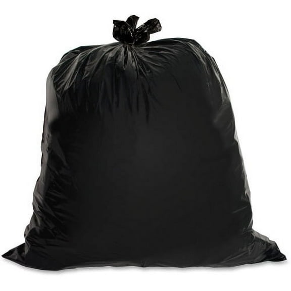 Genuine Joe Heavy-Duty Trash Can Liners Medium Size - 30 gal - 30" Width x 36" Length x 1.50 mil (38 Micron) Thickness - Low Density - Black - 100/Carton