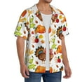 thumbnail image 3 of Zufioo Thanksgiving Turkey Print Mens Button Down Short Sleeve Shirt,Classic Plaid Shirt,Mens Accessories Fashion Shirt-Medium, 3 of 6
