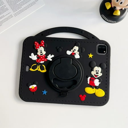 Silicon Mickey Tablet Case for iPad Air 11 2024/Pro11 2024/2019/2020 iPad 10.2-Inch/air4 /air5 10.9Inch Bracket Drop-Resistant Protective Cover
