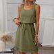 thumbnail image 2 of Sexy Vestido Casual para las Mujeres, Moda Casual Cuello Redondo sin Mangas de Cordón de Color Sólido para el Verano Y la Fiesta, 2 of 7