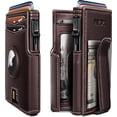 TRAHOOAirtag Wallet for Men,with Money Clip 10 Cards Metal Case Smart