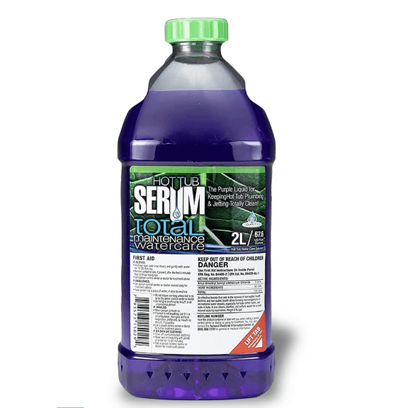Hot Tub Serum - Total Maintenance Water Care - Hot Tub, Jetted Tub, Spa, Jacuzzi, Bathtub & Swimming Pool Cleaner - 24 Weekly Doses (2 Liter)