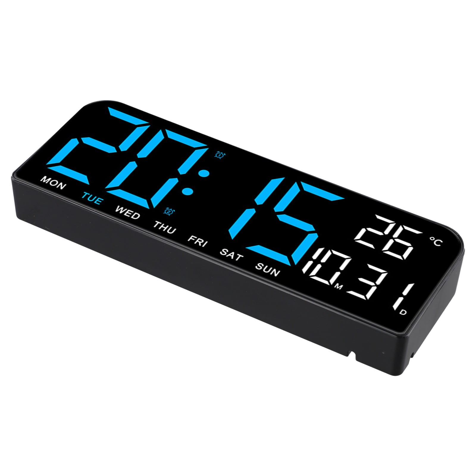 KDJ Large Screen 24*9cm Alarm Clock with Temperature and Timer for Versatile