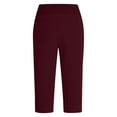thumbnail image 5 of Stamzod Yoga Capris for Women with Pockets High Waisted Stretch Capri Pants Summer Casual Cropped Trousers 2026 Red-3 XXL, 5 of 9