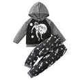 thumbnail image 1 of Gibobby Conjunto de pantalones para niños Conjunto de ropa deportiva informal de dos piezas con estampado de astronauta espacial de animados para niños pequeños(Negro,4-5 Años ), 1 of 5