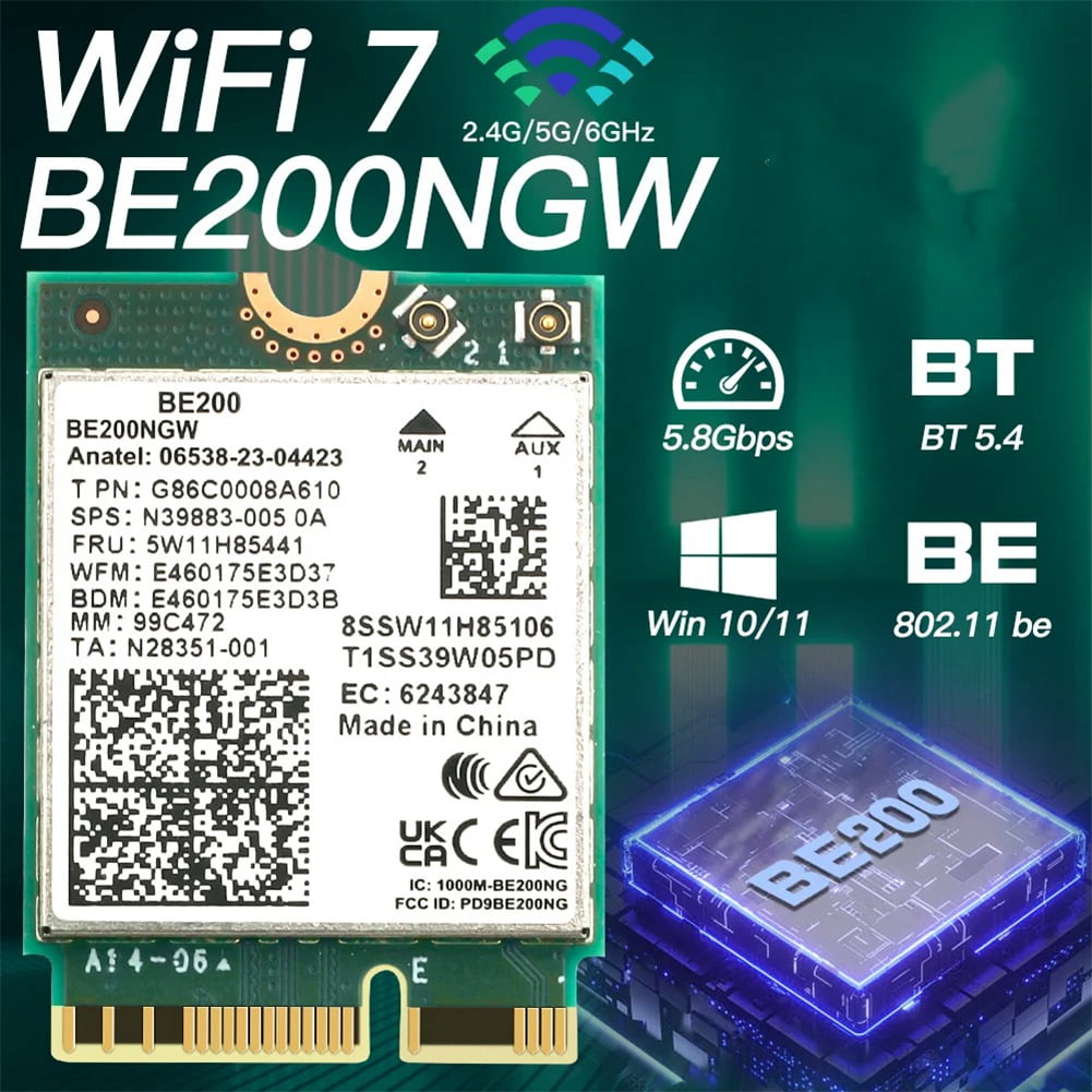 Carte WiFi 7 Mini PCI-E Avec Bluetooth 5.4 – Triple Bande (2,4 GHz, 5 GHz, 6 GHz) Pour Ordinateur Portable, Ultra-rapide Et Compatible Multi-OS