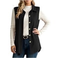 thumbnail image 2 of Idoravan Womens Vest Button Up Women'S Fashion Solid Color Sleeveless Casual Lapel Button Down Corduroy Sleeveless Tops, 2 of 9