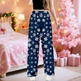 thumbnail image 2 of KHONTS Women's Christmas Comfy Pajamas Drawstring Stretch Floral Print Long Wide Leg Lounge Pants P XL, 2 of 6