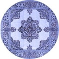 thumbnail image 1 of Ahgly Company Indoor Round Medallion Blue Traditional Area Rugs, 7' Round, 1 of 4