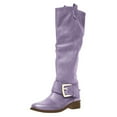 thumbnail image 4 of Puntoco Women'S Winter Boots Clearance,Women'S Knee High Riding Boots Boots Thick Heels Leather Shoes Purple, 4 of 4