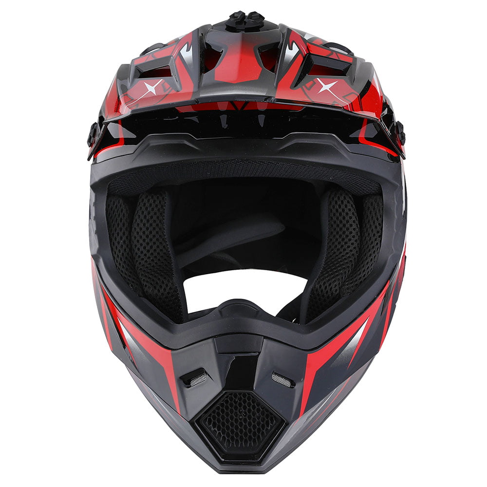 1Storm Adult Motocross Helmet BMX MX ATV Dirt Bike Helmet Racing Style  HF801; Sonic Red - Walmart.com
