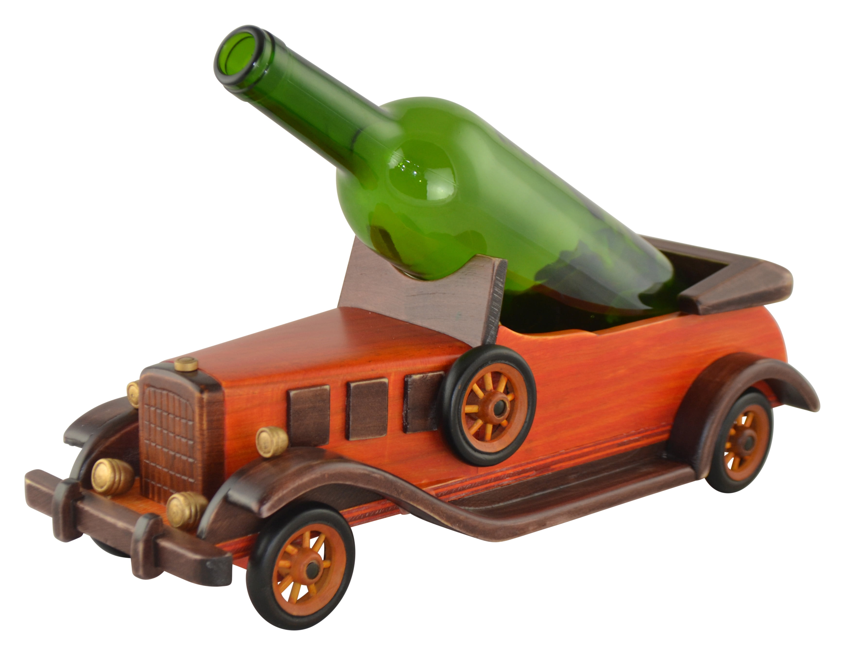 Handmade Solid Wood Vintage Car Wine Bottle Holder