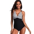 thumbnail image 1 of Traje de baño de una pieza con abdomen cruzado en la parte delantera del bikini para mujer Sincero Electrónica, 1 of 5