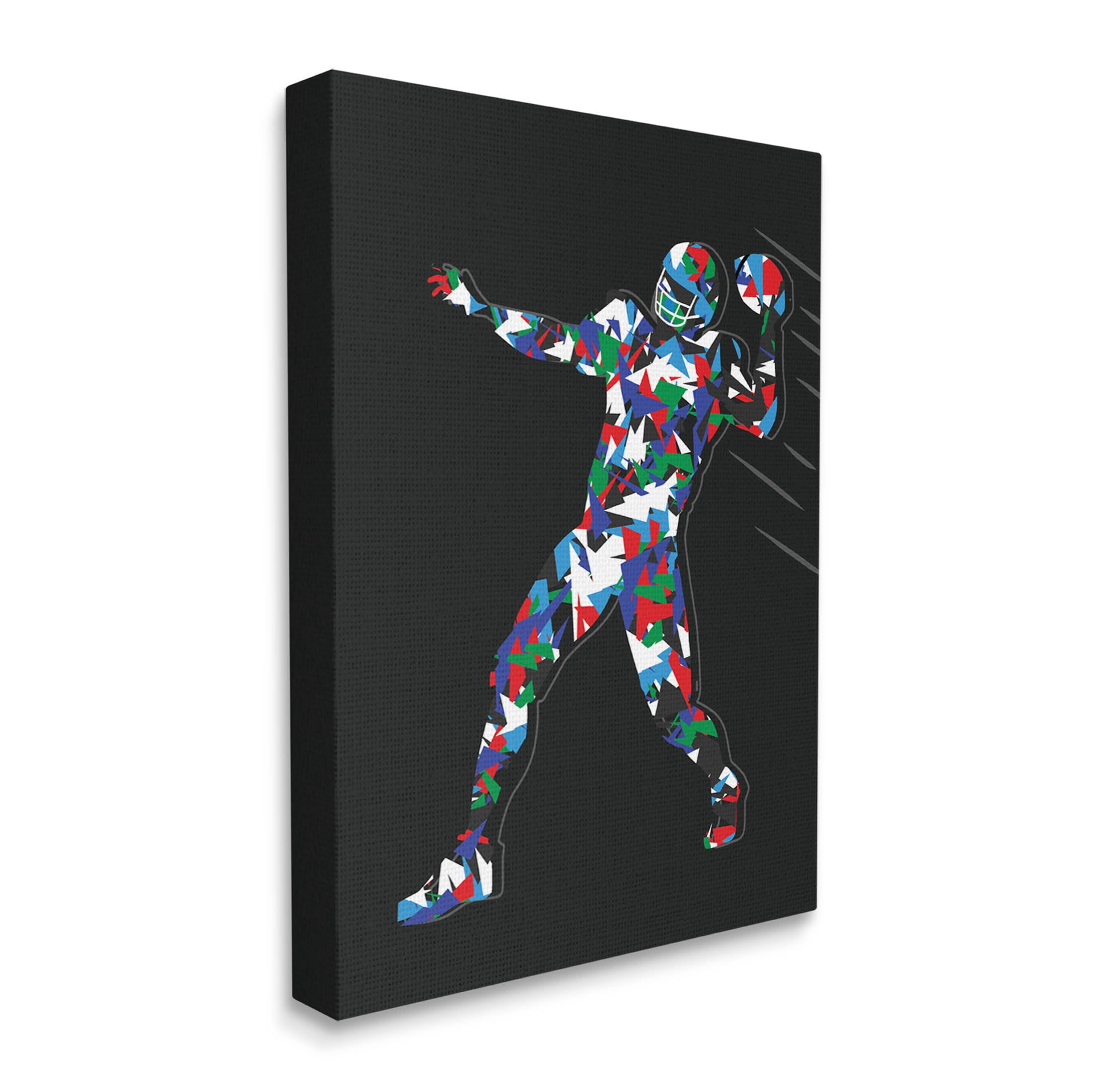 Stupell Industries Football Player Abstract Pattern Graphic Art Gallery Wrapped Canvas Print Wall Art, Design by Arrolynn Weiderhold
