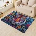 thumbnail image 2 of 4x5 Area Rug Tiger Rugs, Colorful Carpet for Living Room Bedroom Animal Patterned Indoor Home Decor, Non Slip Soft & Low Pile Large Washable Rug ZJ&629, 2 of 7