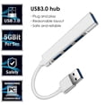 thumbnail image 2 of USB C HUB USB 3.0 Type-C Hub Adaptador divisor de 4 puertos para PC (A809 Silver) Likrtyny Componentes de Computadoras, 2 of 8