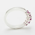 thumbnail image 3 of LBG British Made Solid 10k White Gold Natural Ruby Womens band Ring - 33 size options - Size 10.25, 3 of 6