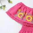 thumbnail image 6 of IBTOM CASTLE Mexican Dress for Girls Traditional Off-Shoulder Floral Embroidery Cinco de Mayo Fiesta Party Folklorico Dress 6-7 Years Hot Pink, 6 of 8
