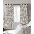 thumbnail image 3 of Khaki Flower Blackout Curtains 72 Inches Long, Vintage Farmhouse Boho Leaf Spring Plant Thermal Insulated Black Out Curtains, Darkening Window Curtain Drapes for Bedroom Living Room 52"x72" 2 Panels, 3 of 8