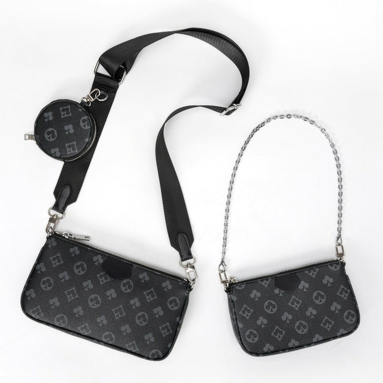 Skearow Fashion Women Checkered Crossbody Satchel Bags,PU Vegan Leather  Shoulder Handbag,Wallet Coin Purse Bag 