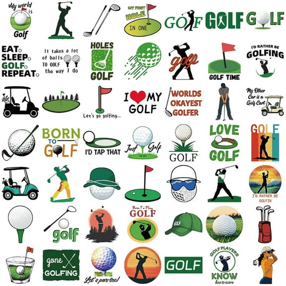 MOMOJIA 50 Pack Golf Theme Decorative Stickers Waterproof Decal For Scrapbooks Cup Water Bottle Customizable Accessories