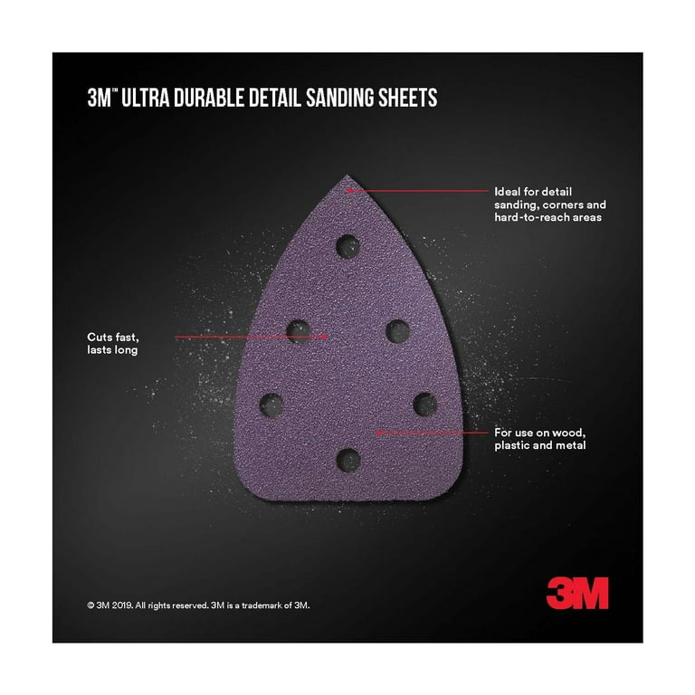 3M Ultra Durable Power Sandpaper, 60 Grit, 5 Pack photo 4