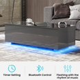 thumbnail image 3 of SHIYAO 47inch Modern LED Coffee Tables Lift Top with Storage and Hidden Compartment, High Glossy Coffee Tables with 20 Colors LED Light, 3 of 10