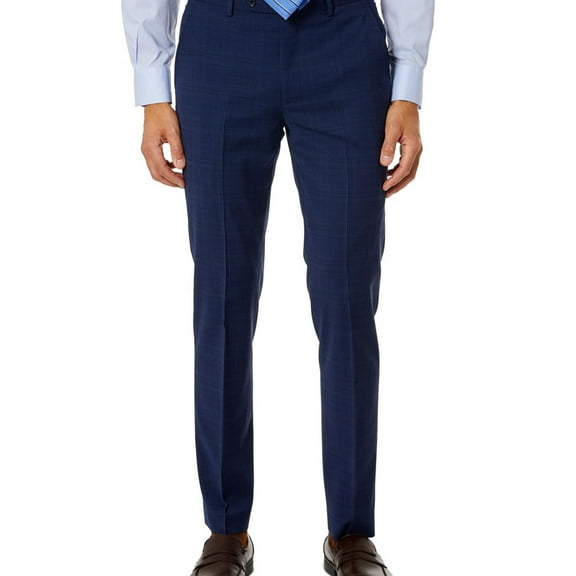 bar III Mens Stretch Dress Pants Slacks, Blue, 34W x 29L