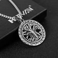 thumbnail image 2 of HZMAN Norse Vikings Runes Amulet Pendant Necklace The Tree Of Life Pentagram Runes Pendant Necklace Nordic Talisman (Yggdrasil), 2 of 4