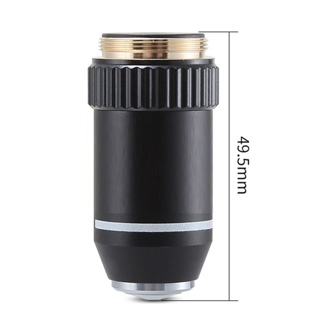 BTOER Lentille Objective 160 mm pour Microscopes Biologiques Grossissement 4X à 100X