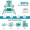 thumbnail image 7 of Oversized HDPE Outdoor Rocking Chair, All-Weather High Back Porch Rocker, Aqua, 7 of 7