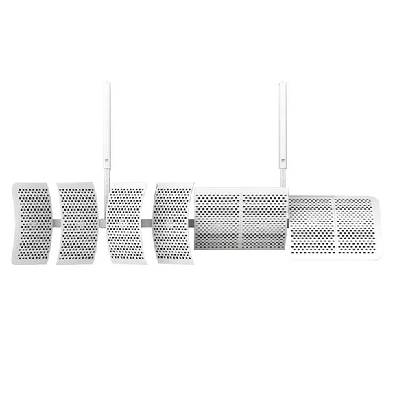 WMGHA White Air Conditioner Wind Deflector Baffle - No Drill Wall Mounted AC Vent Director, Adjustable Multi-Directional Airflow Control Panel Cover, 35.4 x 7.9 inches