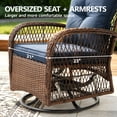 thumbnail image 5 of Outdoor Patio Chair Set, 3PCS Porch Funiture for Deck, Deck Rattan Wicker Bistro Set with 4''T Cushions, Coffee Table, 360° Swivel Rocker for 2, 5 of 9