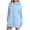 Light Blue, variant on Sweatshirt for Women Oversized Solid Long Sleeve Hoodie Mini Dress Casual Drawstring Tunic Dress with Pockets