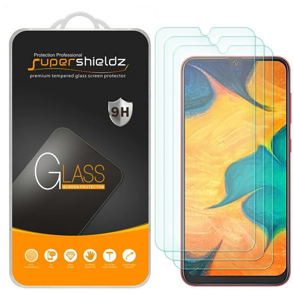 [3-Pack] Supershieldz for Samsung Galaxy A30 Tempered Glass Screen Protector, Anti-Scratch, Anti-Fingerprint, Bubble Free