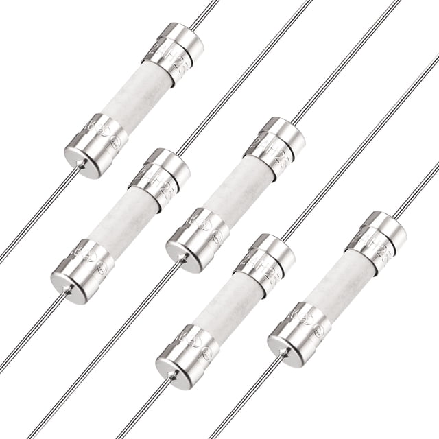 Unique Bargains Slow Blow Fuse Time Delay Lead Wire Ceramic Fuses 5mm x 20mm 250V T2A, 5Pcs