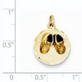 thumbnail image 2 of Beautiful 14k Small Solid Engravable Baby Shoes on Disc Charm, 2 of 2