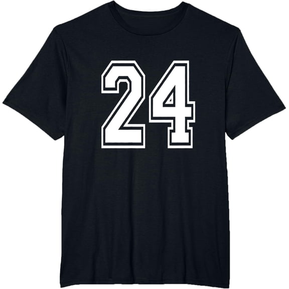 t-shirt Number 24 T-Shirt Birthday Varsity Sports Team Jersey T-Shirt mens，black，women，funny，men，journey，Crew Neck, Short Sleeve,printing