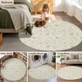 thumbnail image 5 of Round Area Rugs Collection 5 Ft, Sage Green Easter Non-Slip Residential Carpet, Spring Vintage Bunny Eggs on Linen Indoor Crawling Mats Runner Rugs for Living Room/Dining Room/Bedroom, 5 of 8