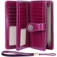 thumbnail image 1 of Cartera grande de piel para mujer, cartera grande para mujer, muchos compartimentos con 24 ranuras para tarjetas, cartera larga para mujer, protección RFID, 1 of 6
