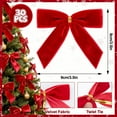 thumbnail image 2 of 24PCs Red Bows for Christmas Tree, 3.5 x 3.5 Inch Red Velvet Bows Vintage Xmas Velvet Ribbon Bow Holiday Ornaments for Christmas Decoration Holiday Decor, Gift Wrapping and Wedding, 2 of 7