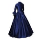 thumbnail image 3 of Gibobby Vestido Elegante Mujeres Vintage Retro gótico manga larga con capucha vestido largo vestidos（Azul， M), 3 of 3