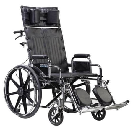 Drive Medical Sentra Wheelchair 20 Inches Full Reclining Back With Detachable Desk Arms - 1 Ea, Std20Rbdda