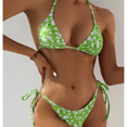 thumbnail image 4 of Women Two Piece Halter Padded Top Tie Side Bottom Triangle Bikini Bathing Suit, 4 of 5