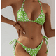 thumbnail image 4 of Traje de baño de bikini triangular de dos piezas con parte superior acolchada y lazos laterales para mujer, 4 of 5
