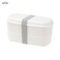 thumbnail image 1 of Double Layers Bento Box Eco-Friendly Lunch Box Food Container Kitchen Accessories Microwavable Dinnerware Lunchbox white, 1 of 6